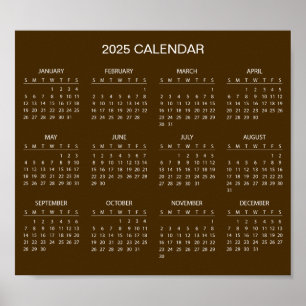 Simple Yet Elegant 2025 Calendar    Poster
