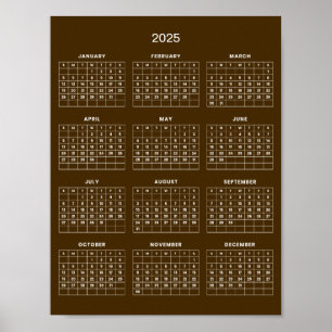 Simple Yet Elegant 2025 Calendar    Poster