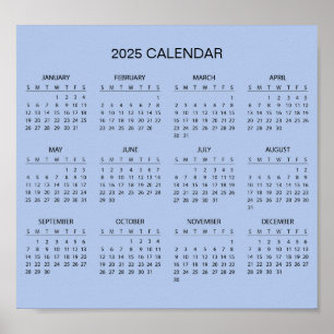 Simple Yet Elegant 2025 Calendar Poster