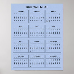 Simple Yet Elegant 2025 Calendar    Poster