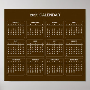 Simple Yet Elegant 2025 Calendar    Poster