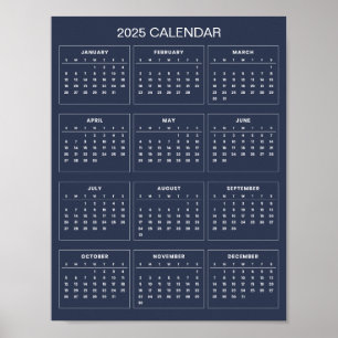Simple Yet Elegant 2025 Calendar    Poster