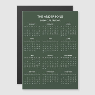 Simple Yet Elegant 2026 Calendar Magnet