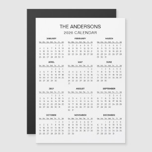 Simple Yet Elegant 2026 Calendar   Magnet