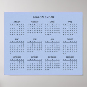 Simple Yet Elegant 2026 Calendar    Poster