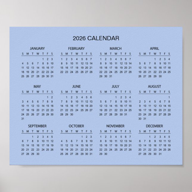 Simple Yet Elegant 2026 Calendar |  Poster (Front)