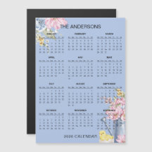 Simple Yet Elegant Floral 2026 Calendar  | Magnet