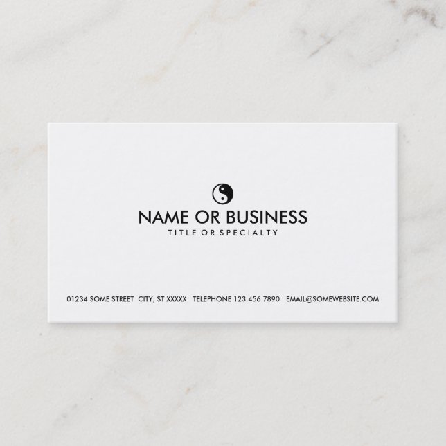 simple yin yang business card (Front)