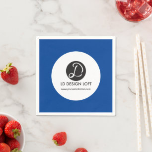 Simple Your logo here and website blue Napkin