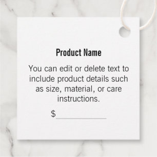 Simple Your Logo Here Black and White Favour Tags