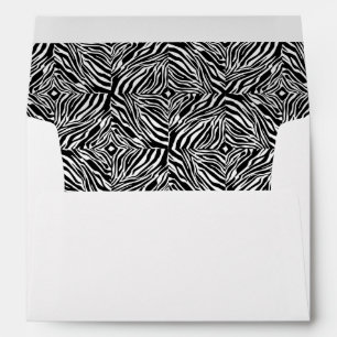 Simple Zebra with Pink Details White Envelope