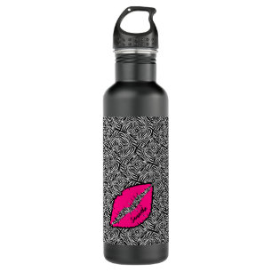 Simple Zebra with Pink Lips Personalised 710 Ml Water Bottle