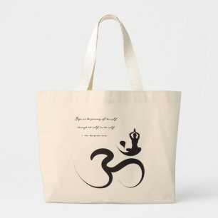 Simple Zen Yoga Om Calligraphy Silhouette Logo Bag