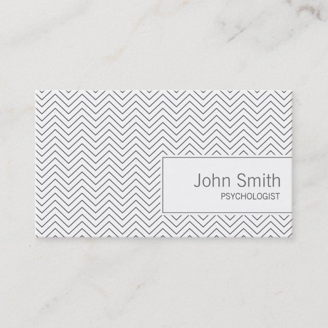 Simple Zigzag Psychologist Business Card (Front)
