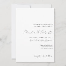 Simplest Minimalist Wedding Invitation