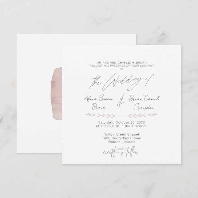 Simplest Modern  Invitation (Front/Back)