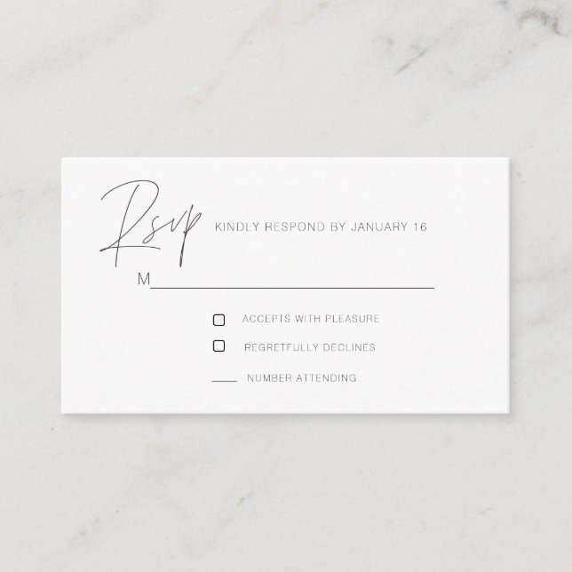 Simplest Modern RSVP Enclosure Card (Front)