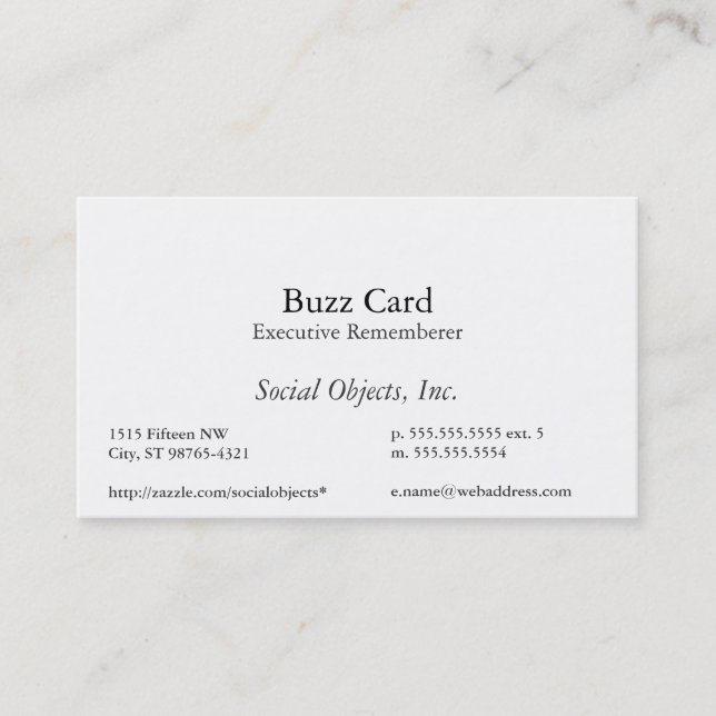 Simplest Serif American Garamond Template Business Card (Front)
