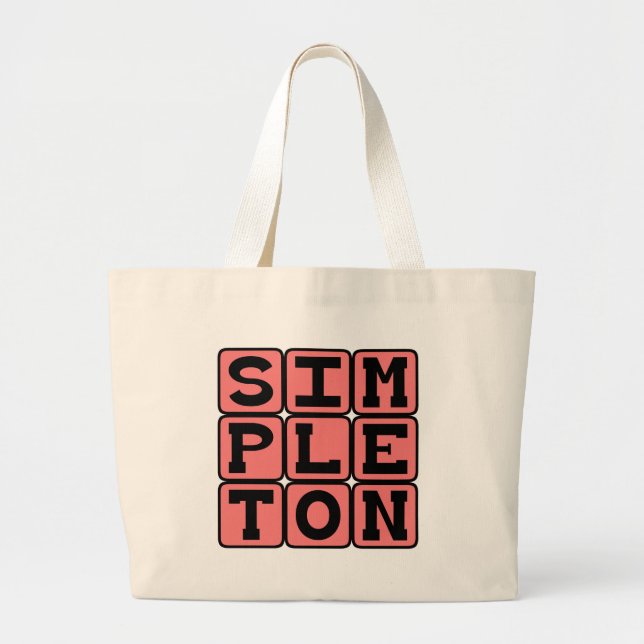 Simpleton, Basic Person Large Tote Bag (Front)