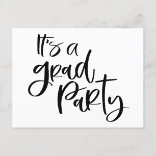 SIMPLEY BOLD It's a GRAD PARTY Graduate Invite Postcard