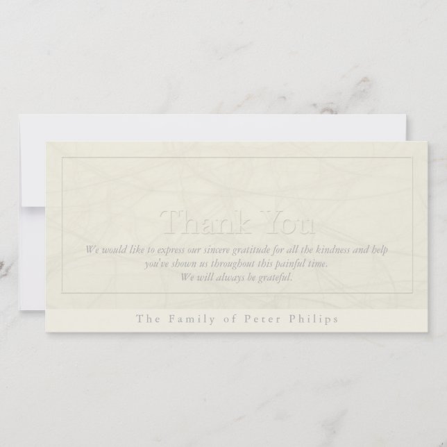 Simplicity 1 Sympathy Thank You Photo Card (Front)