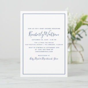 Simplicity Baby Shower Invite   Blue