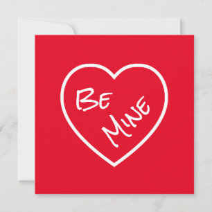 Simplicity Be Mine Red & White Valentine's Day Holiday Card