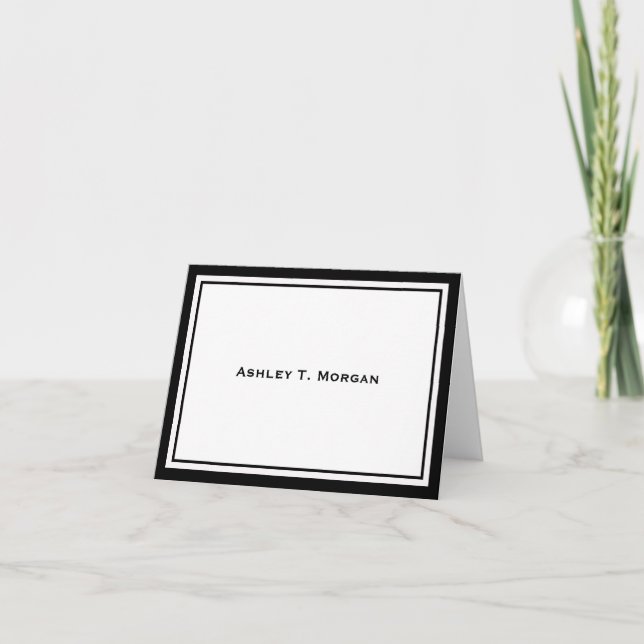 Simplicity Black Frame Personalised Note Cards (Front)