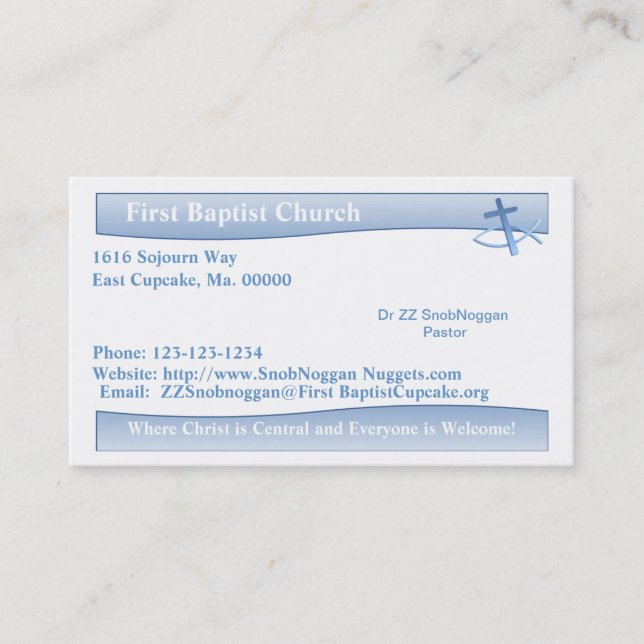 Simplicity Blue Business Card (Front)
