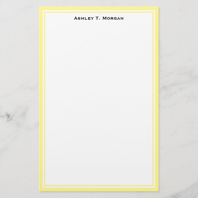 Simplicity DIY Frame White Personalised Lt Yellow Stationery (Front)