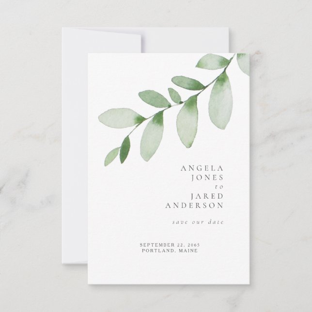 Simplicity & Foliage Wedding Save our Date  Save The Date (Front)