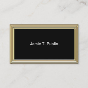 Simplicity: Gold Frame, Black Background Business Card
