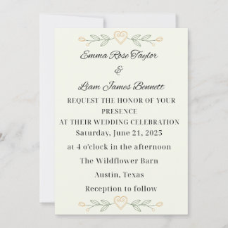 Simplicity Heart Wedding Invitation