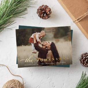 Simplicity Horizontal Photo Christmas Foil Holiday Card