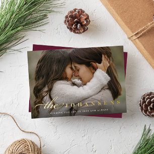 Simplicity Horizontal Photo Foil Holiday Card
