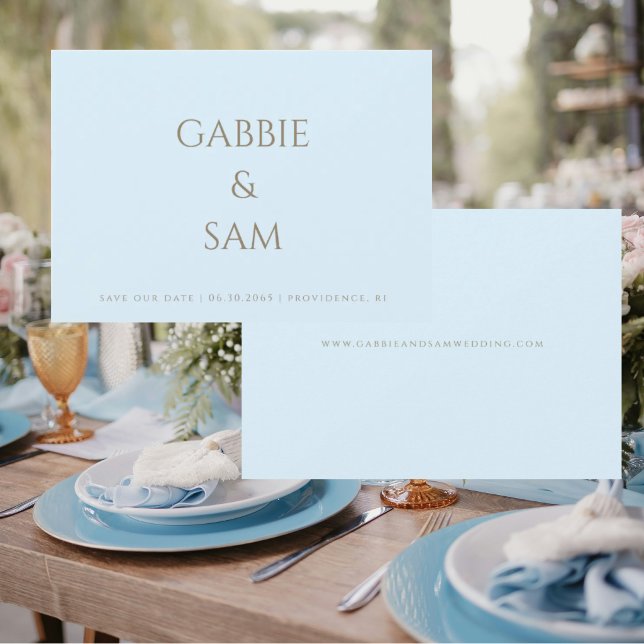 Simplicity Icy Blue Wedding Save our Date Invitation (Creator Uploaded)