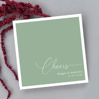 Simplicity in Style: Cheers to Forever Wedding Napkin