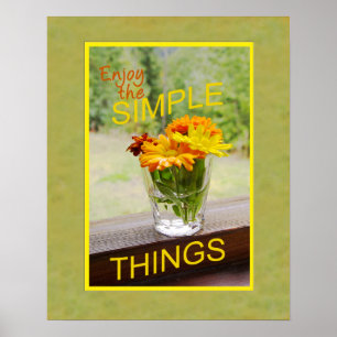 Simplicity Inspiration Still Life Cut Daisy Flower Poster