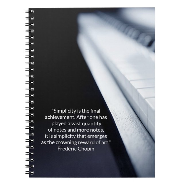 Simplicity is the final achievement in art notebook (Front)