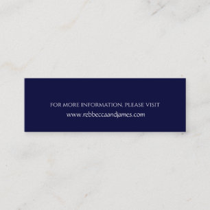 Simplicity Navy Blue Wedding Website Cards