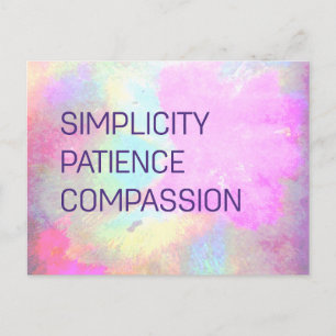 Simplicity Patience Compassion Inspirational Postcard