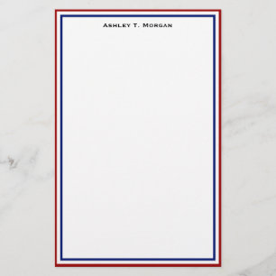 Simplicity Red White Blue Personalised Stationery