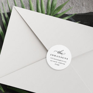 Simplicity Round Return Address Sticker White