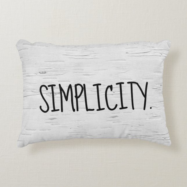 SIMPLICITY Text On Birch Tree  Accent Pillow (Front)