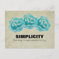 Simplicity Typography Quote with Teal Roses