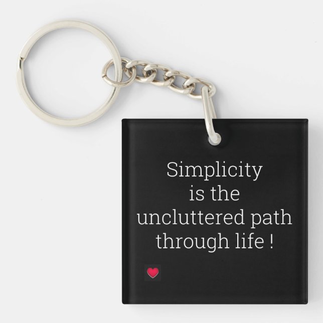 Simplicity White Black Keychain (Front)
