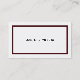 Simplicity: Wine Banded Frame, White Background Business Card