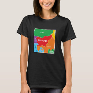 simplified Coloured Map of Slovenia and Neighbouri T-Shirt