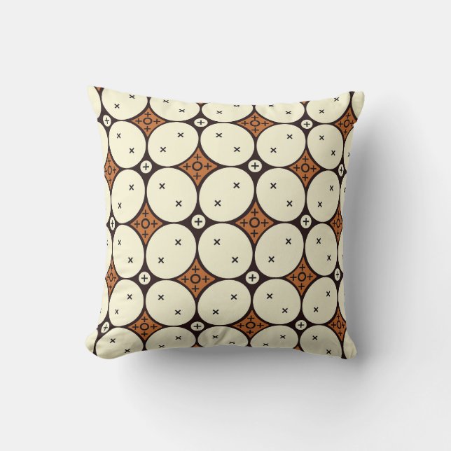 Simplified Kawung motif, Javanese batik pattern. Cushion (Front)