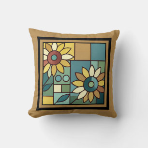 Simplified Sunflower Mosaic Cushion
